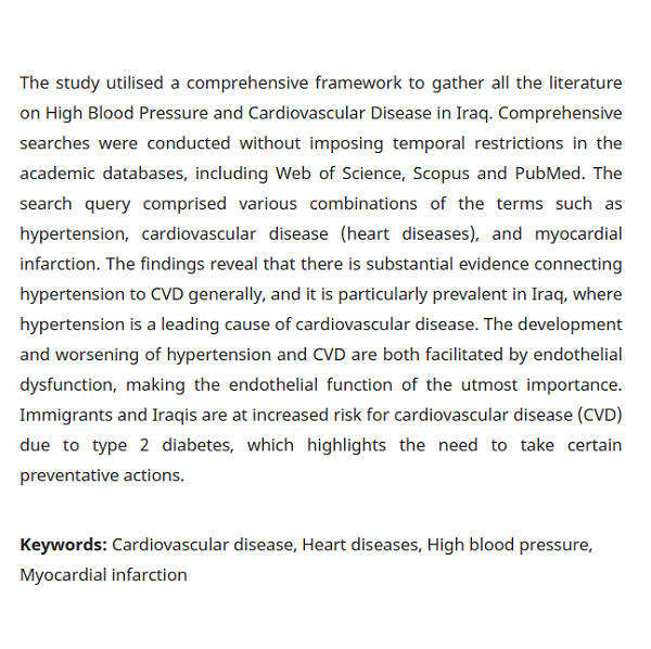Association between High Blood Pressure and Cardiovascular Disease in Iraq: Review